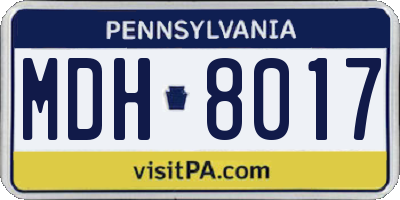 PA license plate MDH8017