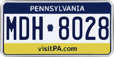 PA license plate MDH8028