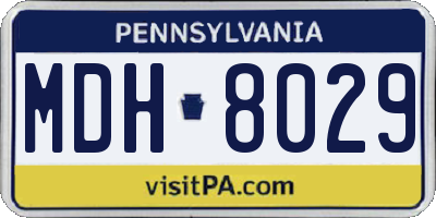 PA license plate MDH8029
