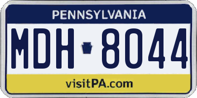 PA license plate MDH8044