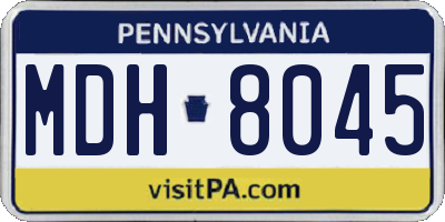 PA license plate MDH8045