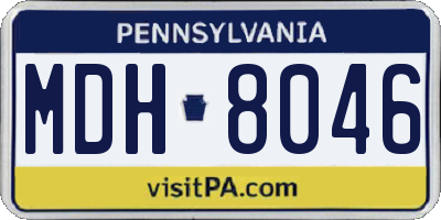 PA license plate MDH8046