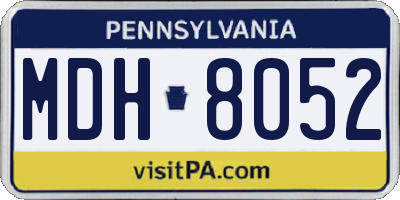 PA license plate MDH8052