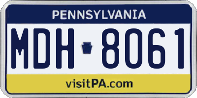 PA license plate MDH8061