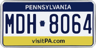 PA license plate MDH8064