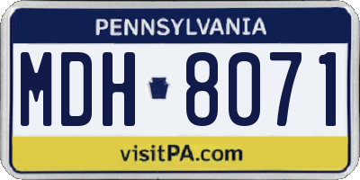 PA license plate MDH8071