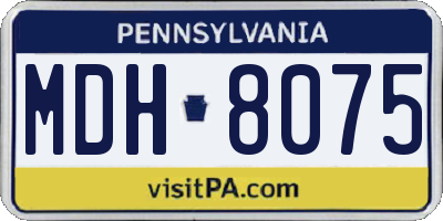 PA license plate MDH8075