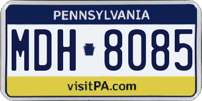 PA license plate MDH8085