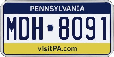 PA license plate MDH8091