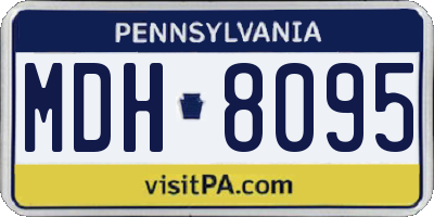 PA license plate MDH8095