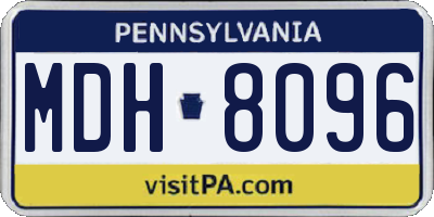 PA license plate MDH8096