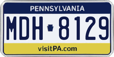 PA license plate MDH8129