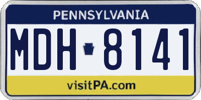 PA license plate MDH8141
