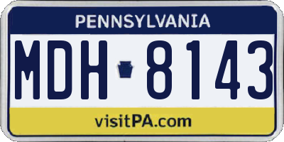 PA license plate MDH8143