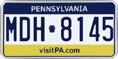 PA license plate MDH8145