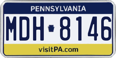 PA license plate MDH8146