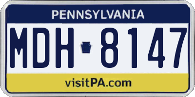 PA license plate MDH8147