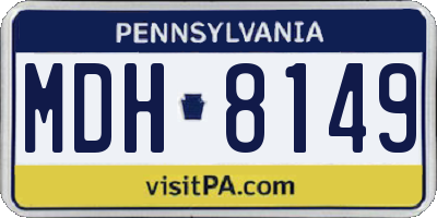 PA license plate MDH8149
