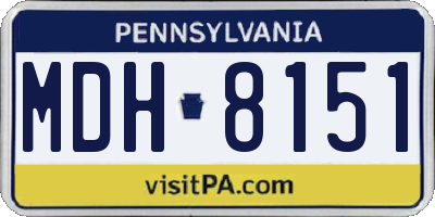 PA license plate MDH8151
