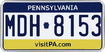 PA license plate MDH8153