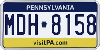 PA license plate MDH8158