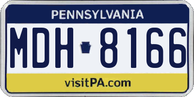 PA license plate MDH8166
