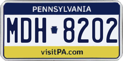 PA license plate MDH8202