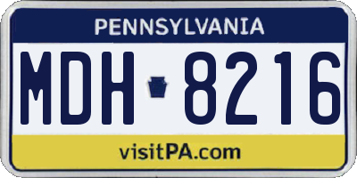 PA license plate MDH8216