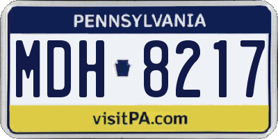PA license plate MDH8217