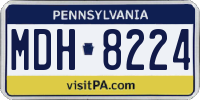 PA license plate MDH8224
