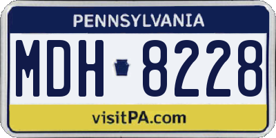 PA license plate MDH8228