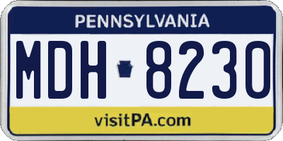 PA license plate MDH8230