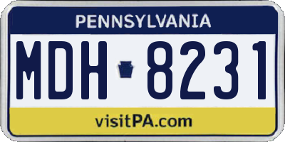 PA license plate MDH8231