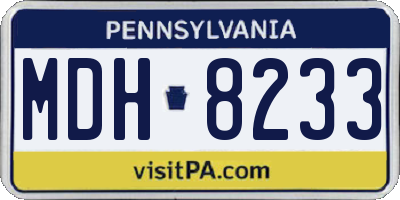 PA license plate MDH8233
