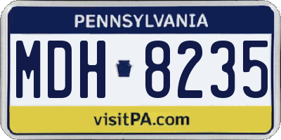 PA license plate MDH8235