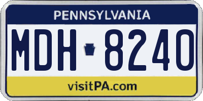 PA license plate MDH8240