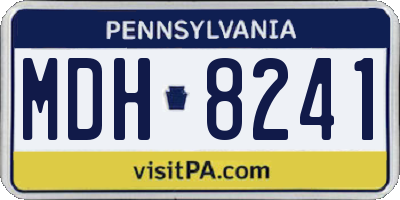 PA license plate MDH8241