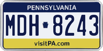 PA license plate MDH8243