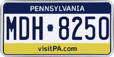 PA license plate MDH8250