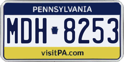 PA license plate MDH8253