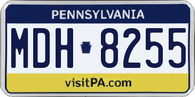 PA license plate MDH8255