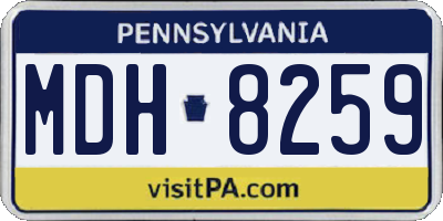 PA license plate MDH8259