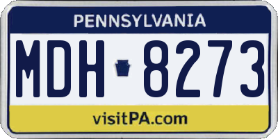 PA license plate MDH8273