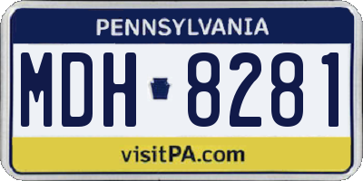 PA license plate MDH8281