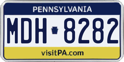 PA license plate MDH8282