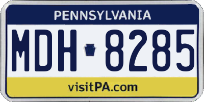 PA license plate MDH8285