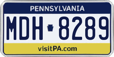 PA license plate MDH8289