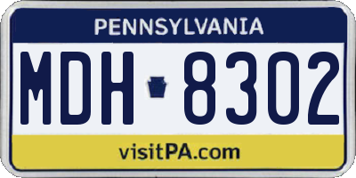 PA license plate MDH8302