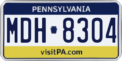 PA license plate MDH8304