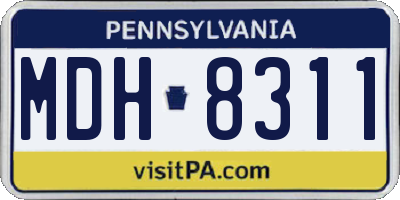 PA license plate MDH8311